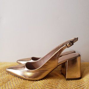 ASOS Rose Gold Sammy Block Heel Slingback